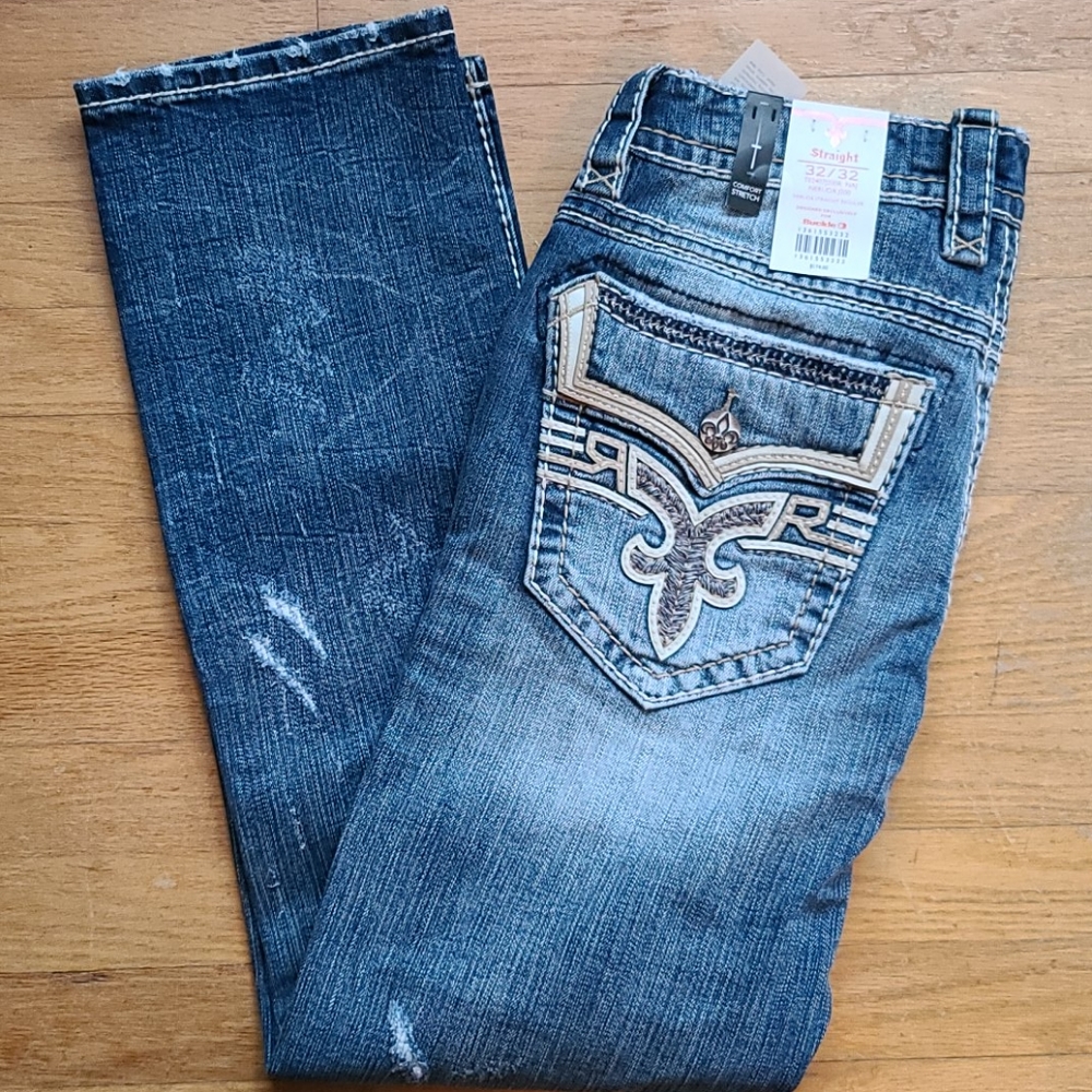 Rock revival men's jeans